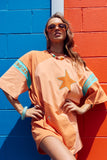 Yin Yang Tee Dress ~ Peach Turquoise