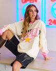 Moto Long Sleeve Tee - Cream - Only Lovers Left