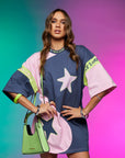 Yin Yang Tee Dress ~ Charcoal Lime - Only Lovers Left