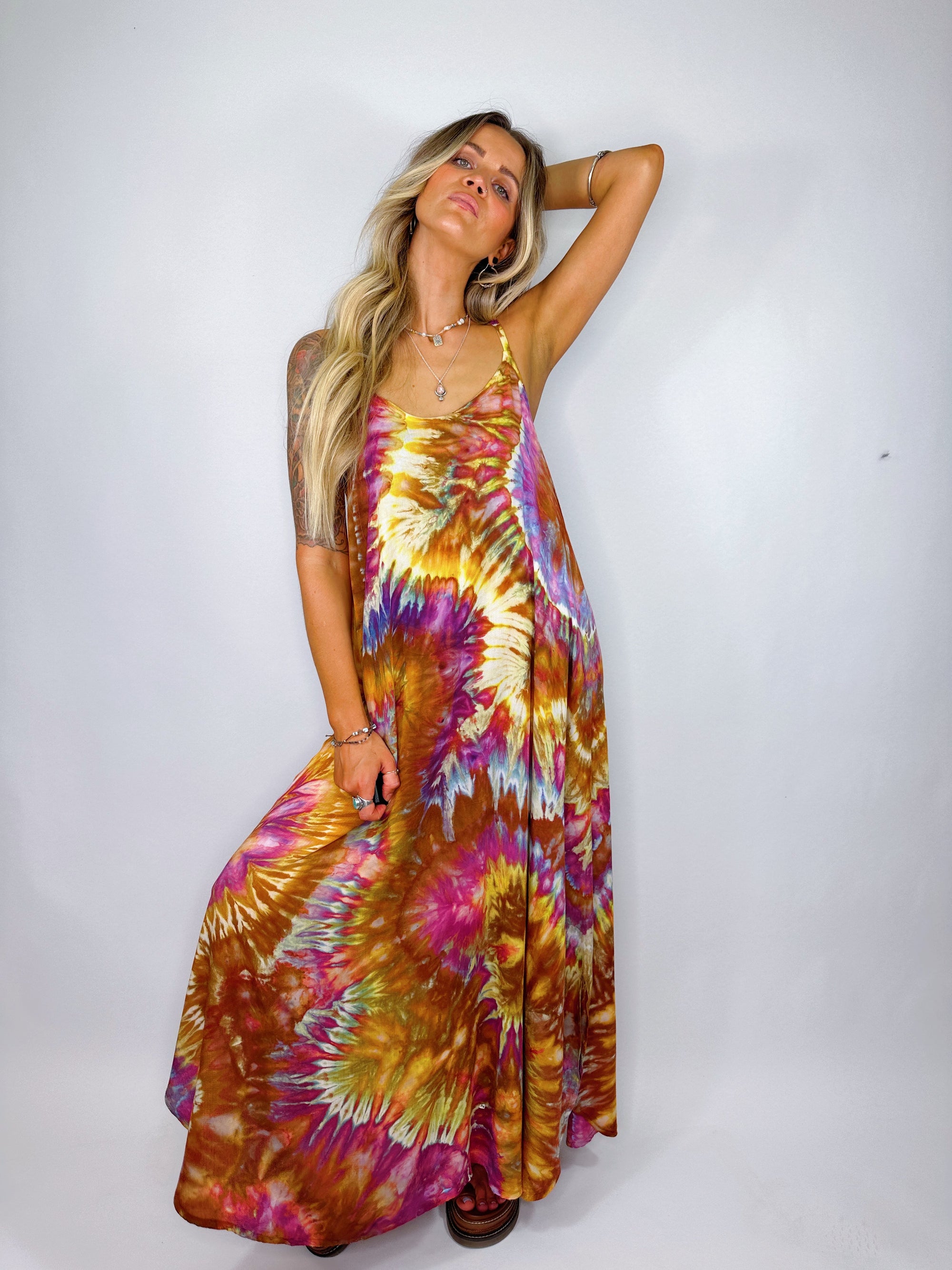 Hand Dyed Maxi Slip Dresses