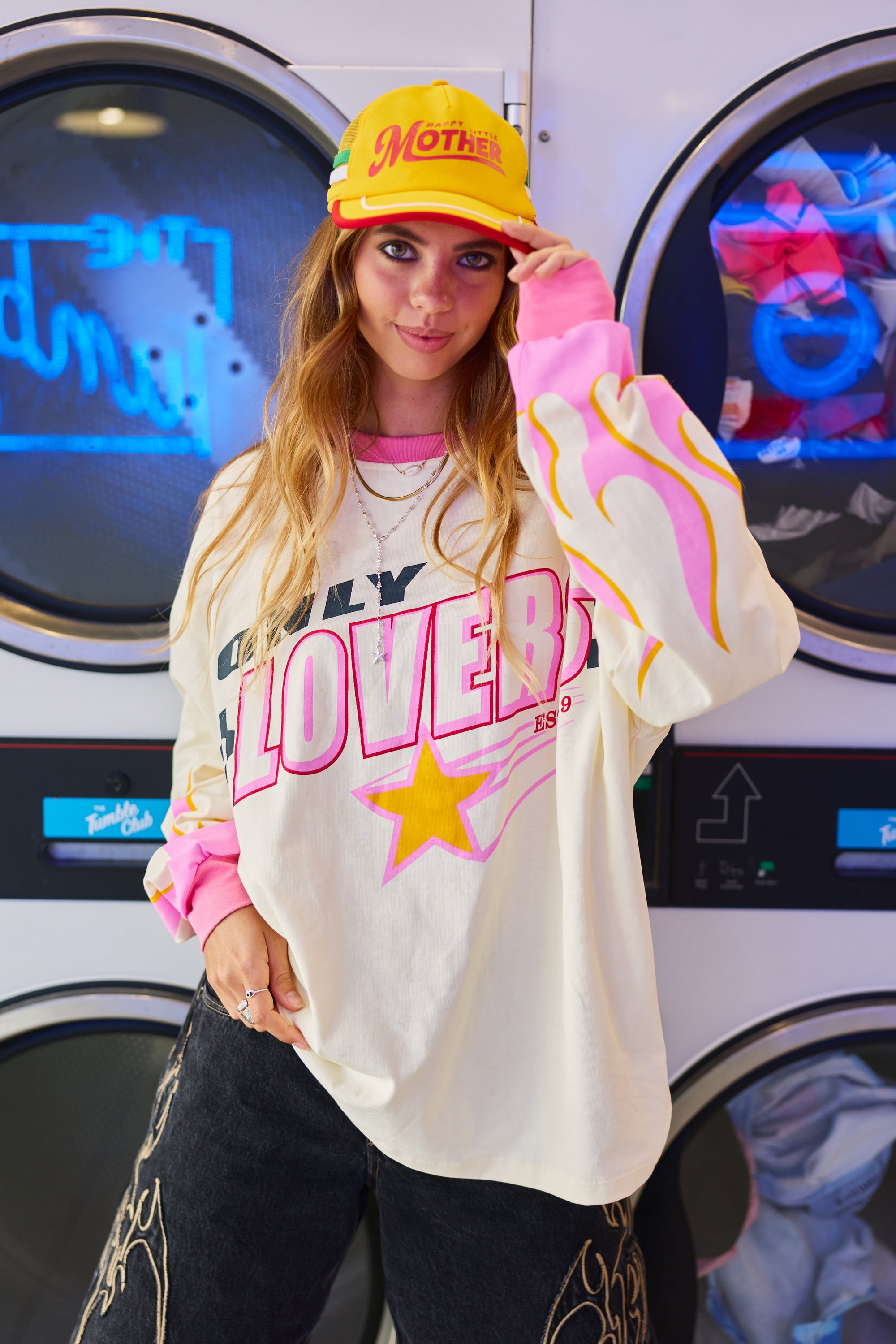 Moto Long Sleeve Tee - Cream - Only Lovers Left