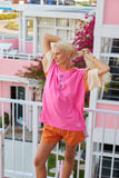 Sea Shell Motel Oversized Tee ~ Flamingo