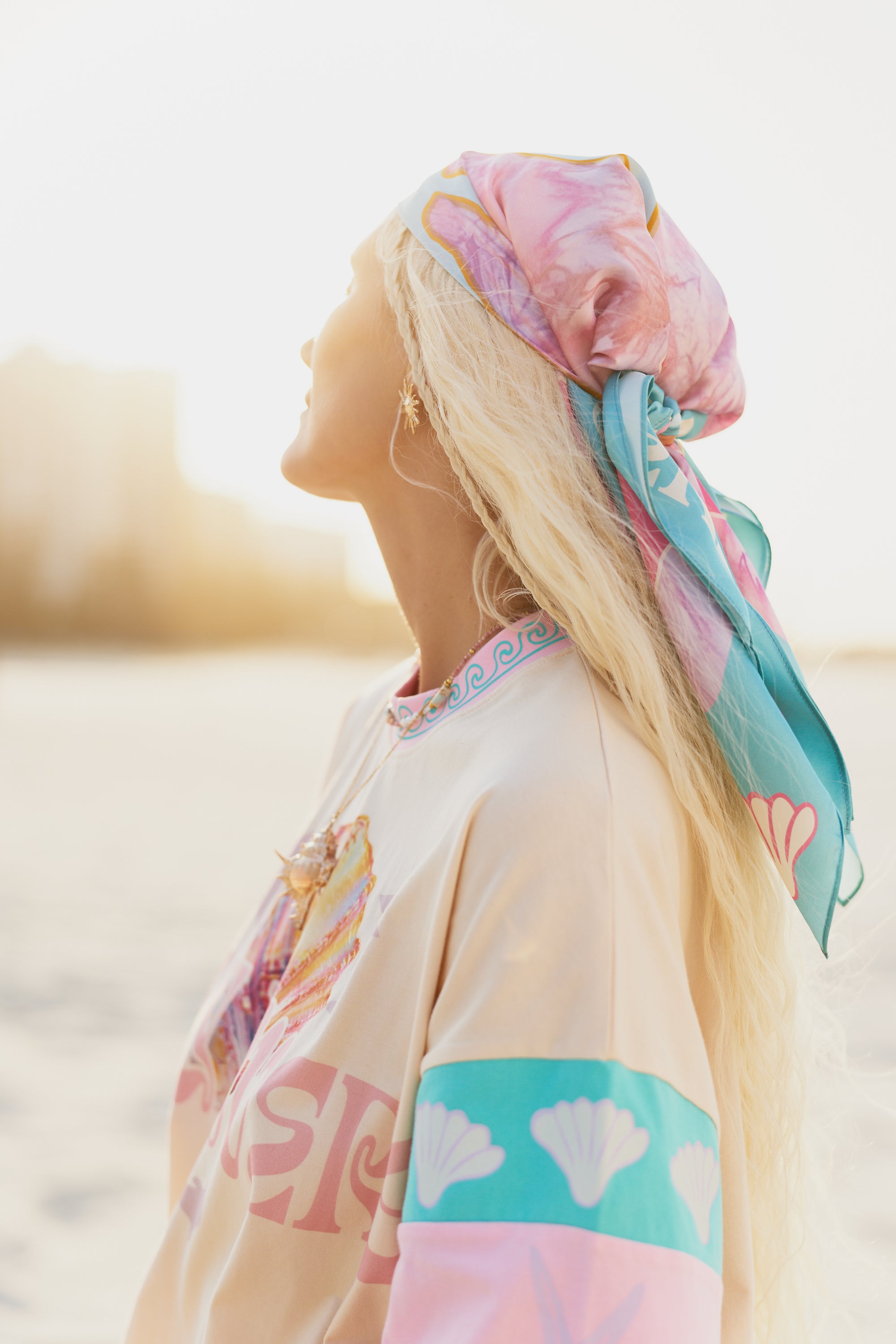 (WS) Silk Scarf ~ Aqua Mirage - Only Lovers Left