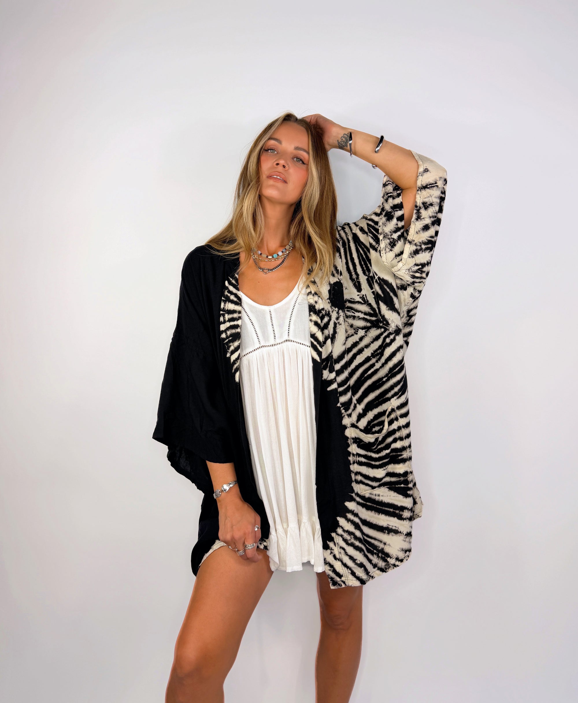 Mid Length Kimono ~ Stone Yin Yang - Only Lovers Left