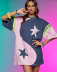 Yin Yang Tee Dress ~ Charcoal Lime - Only Lovers Left