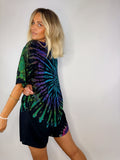 Tee Playsuit - Rainbow + Black (Swirl)