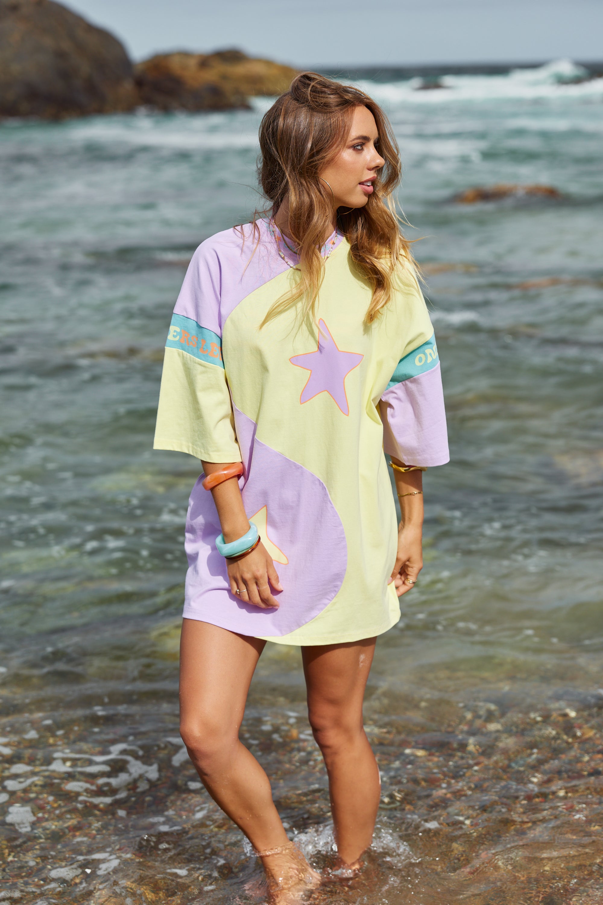 Yin Yang Tee Dress ~ Lemon Orchid - Only Lovers Left