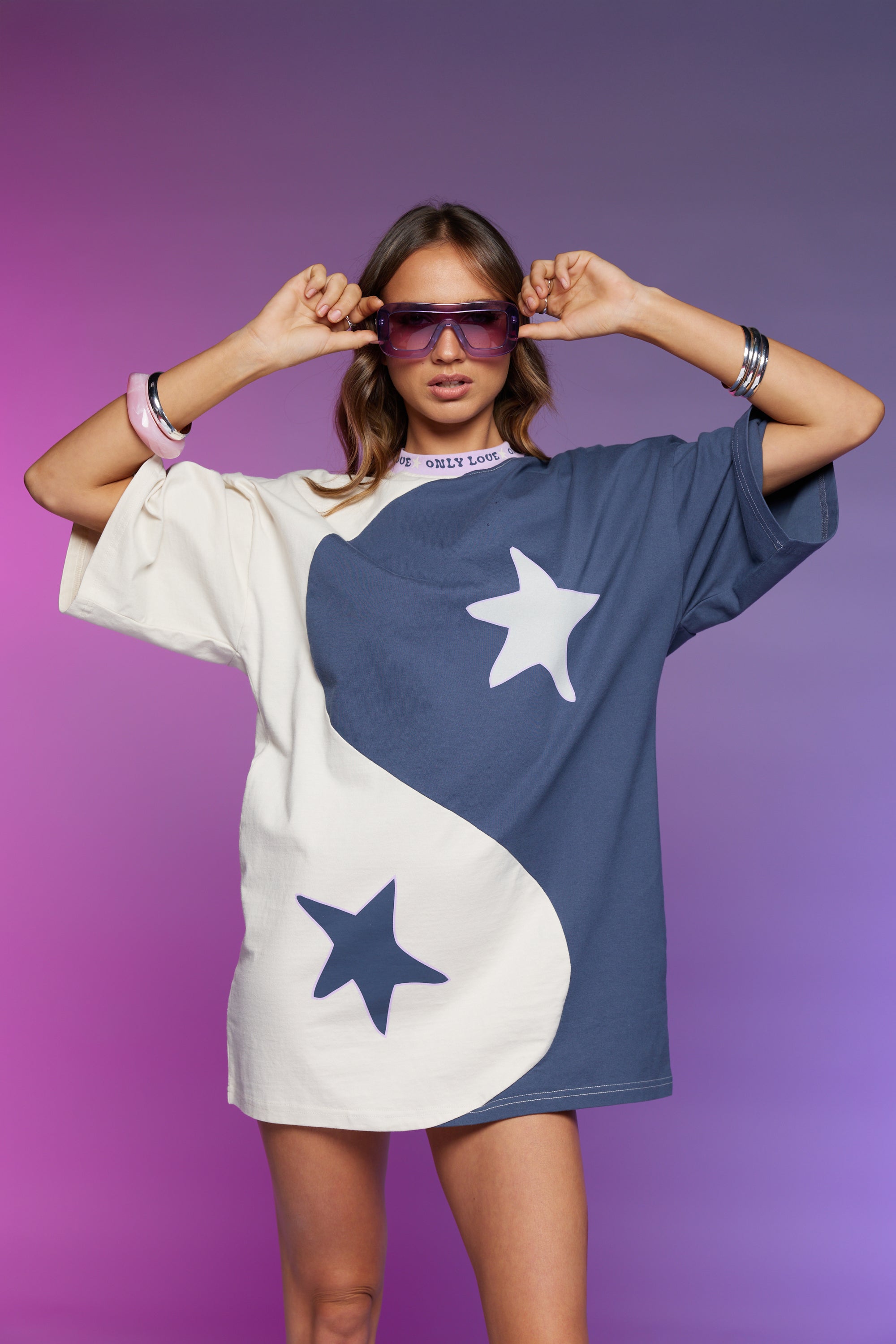 Yin Yang Tee Dress ~ Stone Lilac - Only Lovers Left