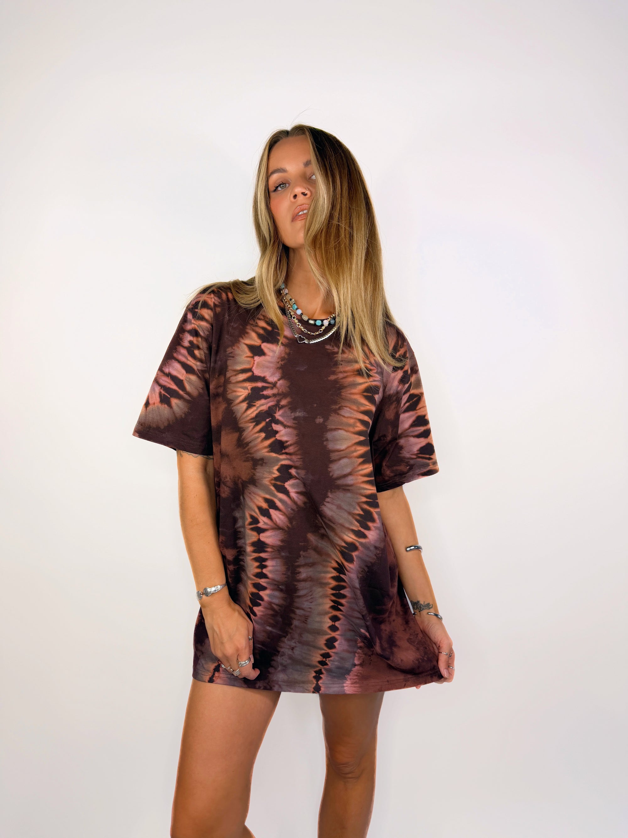 Tee Dress ~ Peach Lava - Only Lovers Left