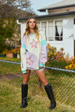 Yin Yang Long Sleeve Tee ~ Lilac Aqua