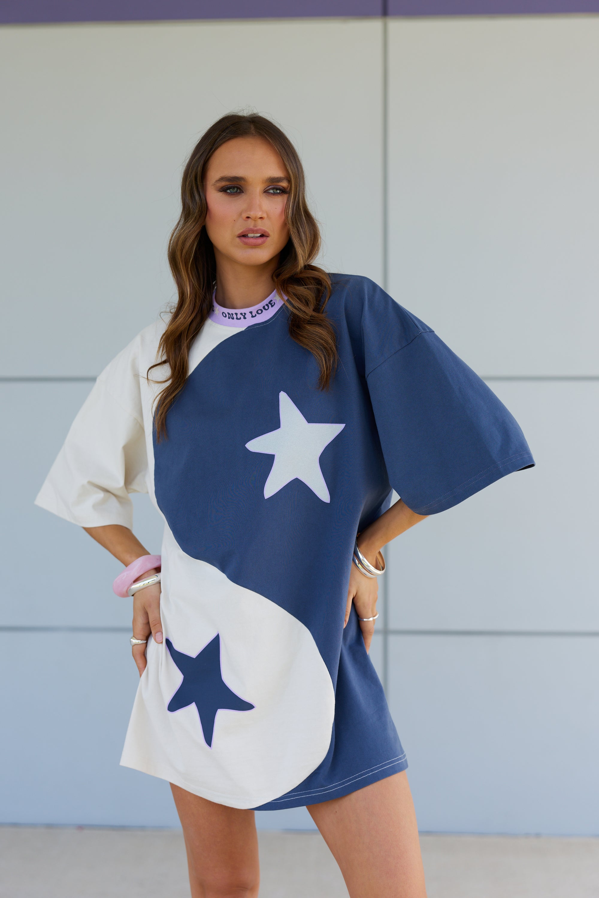 Yin Yang Tee Dress ~ Stone Lilac - Only Lovers Left