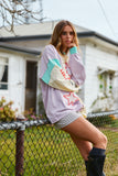 Yin Yang Long Sleeve Tee ~ Lilac Aqua