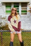 Yin Yang Long Sleeve Tee ~ Burgundy Butter