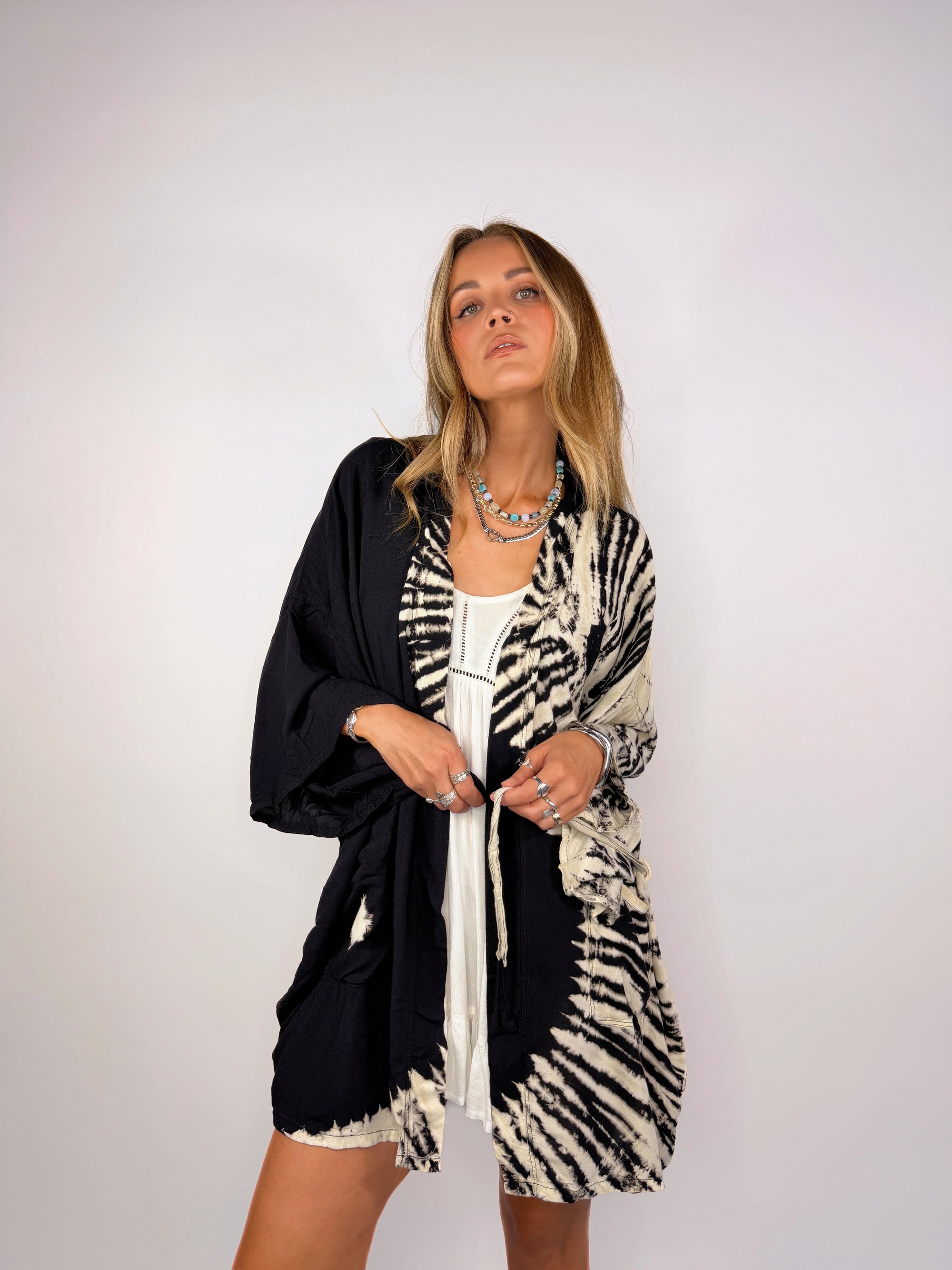 Mid Length Kimono ~ Stone Yin Yang - Only Lovers Left