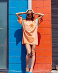 Yin Yang Tee Dress ~ Peach Turquoise - Only Lovers Left