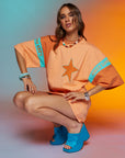 Yin Yang Tee Dress ~ Peach Turquoise - Only Lovers Left