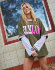 Love Sick Layered Tee - Khaki