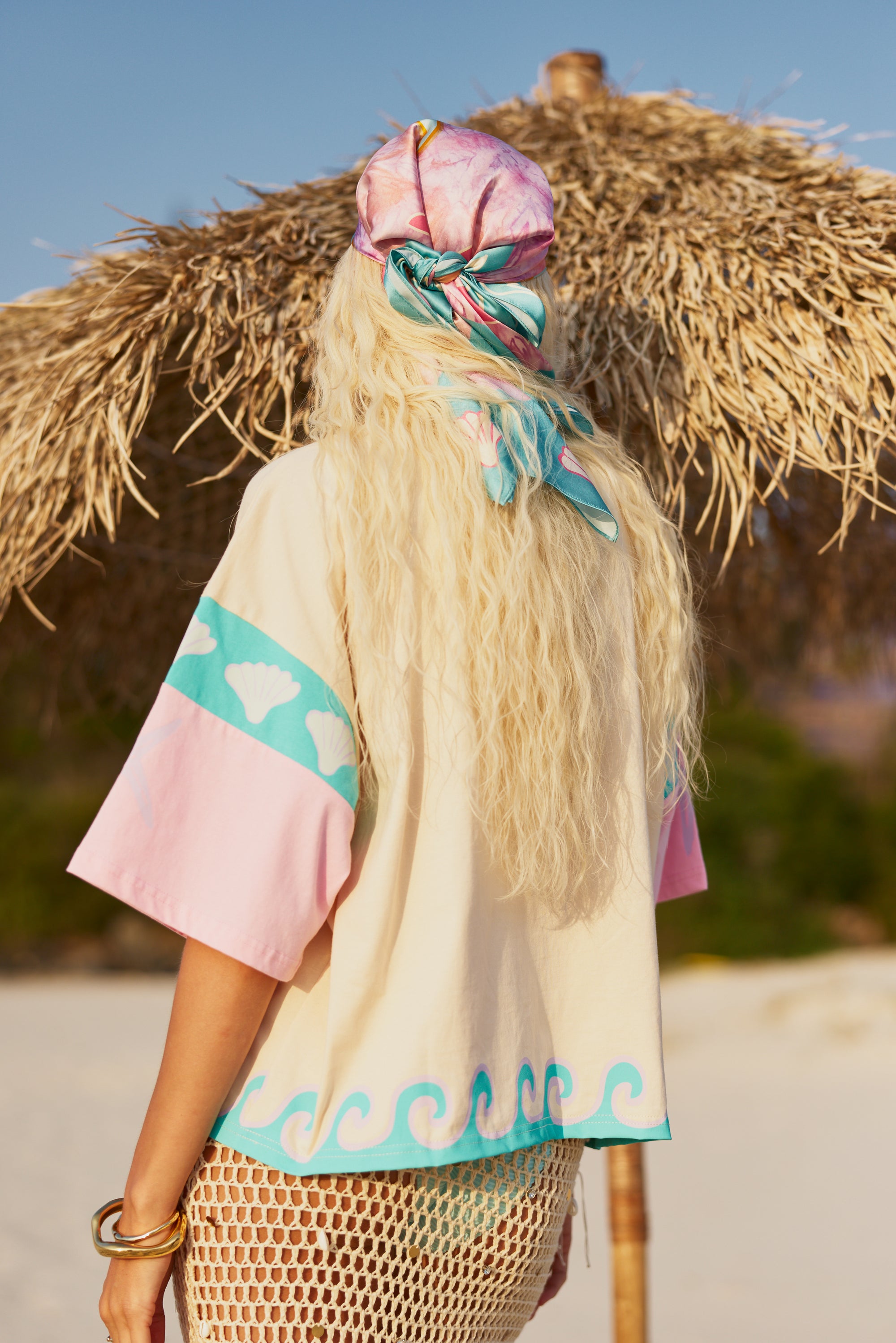 (WS) Silk Scarf ~ Aqua Mirage - Only Lovers Left