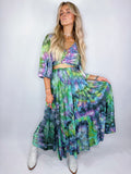 Tiered Midi Skirt (Fluorite) - Size L/XL