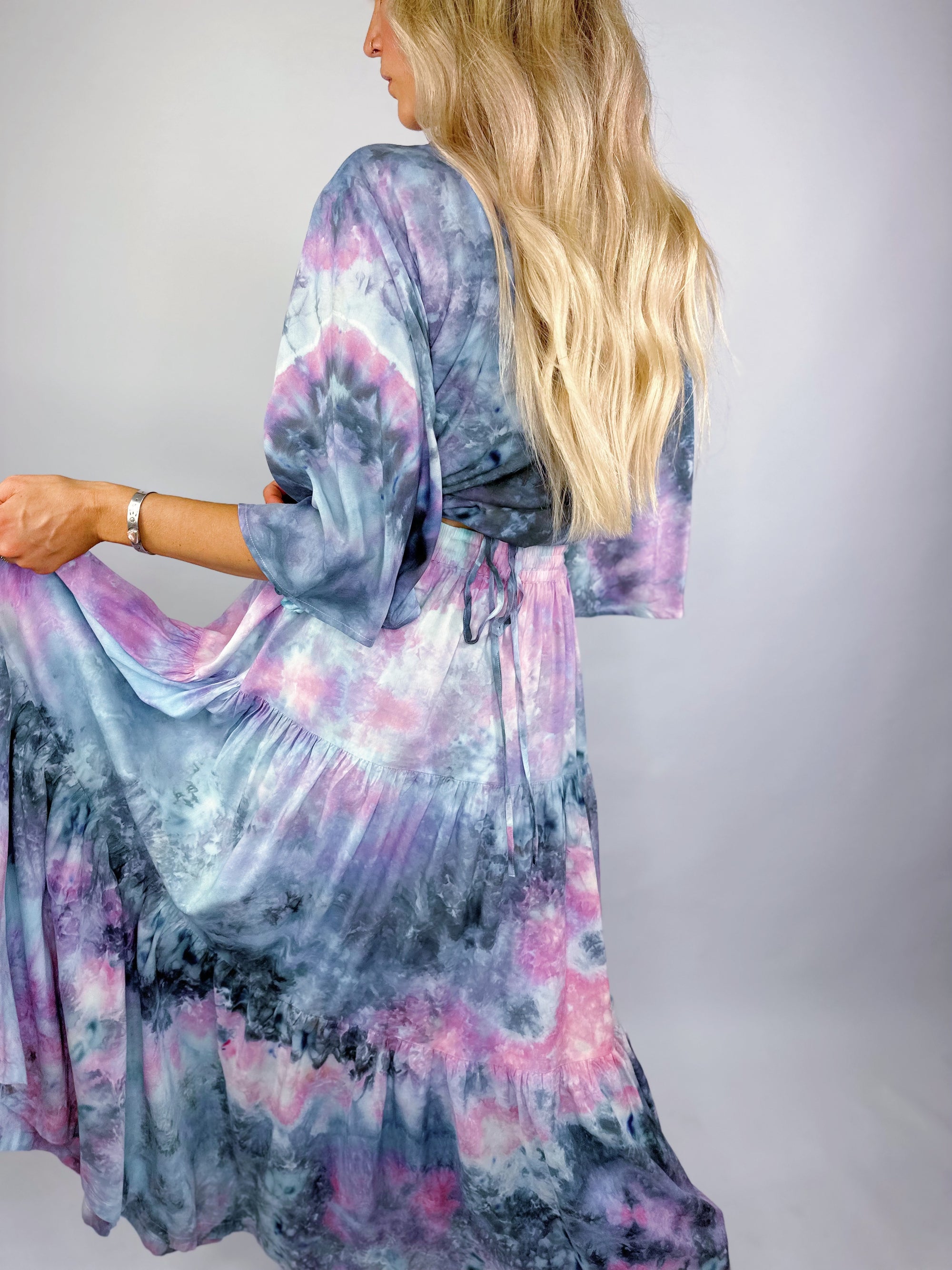 Tiered Midi Skirt (Dark Moon Beam) - Size L/XL - Only Lovers Left
